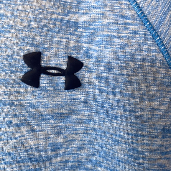 Under Armour Hoodie Swearshirt Size Medium Cold Gear Blue Pocket Thumb Holes - Picture 3 of 9